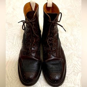 Trickers England Brown Leather Brogue Wintip Country Boots Lace-Up UK 11 US 12